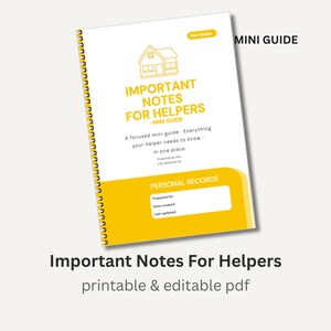 New Helper Guide | Home Support and Caregiving Handover | Printable & Editable PDF | Life Handled Co.