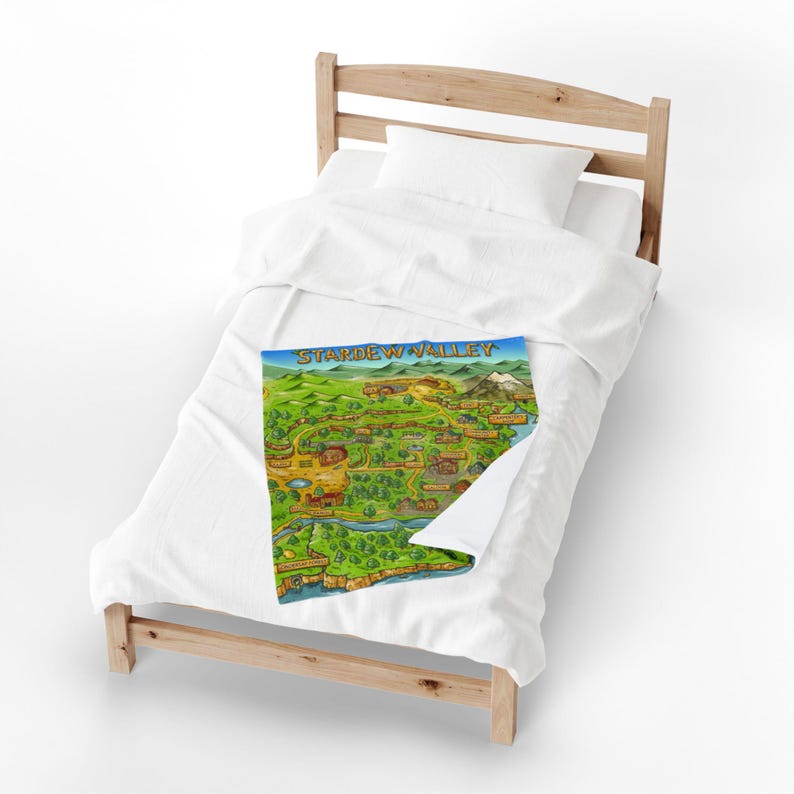 de la carte de la vallée de Stardew | Ville de pélican, cadeau stardew, cadeau de jeu vidéo, cadeau de joueur, stardew confortable, décoration de coin lecture, cadeau de jeu confortable image 6