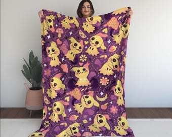 Pokemon throw blanket, Gift for kids, Gift for boys, Gift for him and her, First Gen 1 Original, Pkmn Red Blue,Game Sprites Inspired