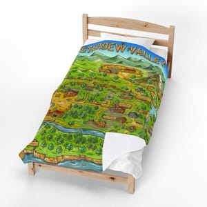 de la carte de la vallée de Stardew | Ville de pélican, cadeau stardew, cadeau de jeu vidéo, cadeau de joueur, stardew confortable, décoration de coin lecture, cadeau de jeu confortable image 8