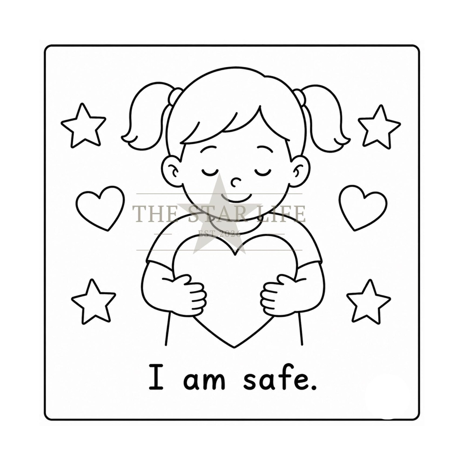 Safe Color Pages I Am Safe Coloring Page - Etsy