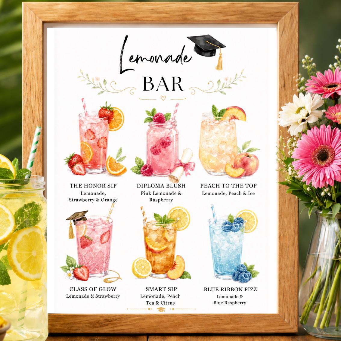 Editable Graduation Lemonade Bar Sign | Party Drink Stand Decor ...