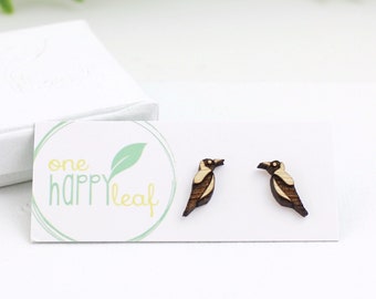 Magpie stud earrings - Australian bird studs, cute earrings, Australiana gift, Magpie jewellery