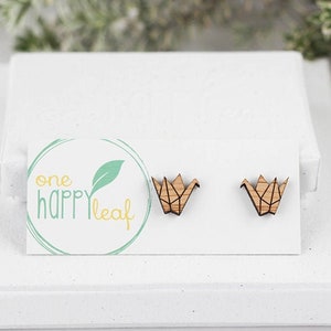 Origami stud earrings - origami jewellery - origami crane earrings - origamic studs