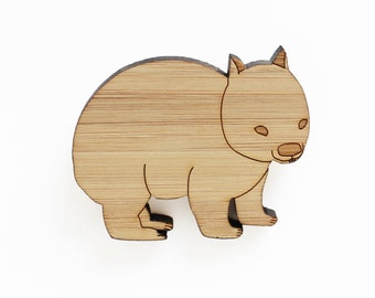 Wombat brooch - wombat jewellery - wooden wombat badge -  wombat lover gift