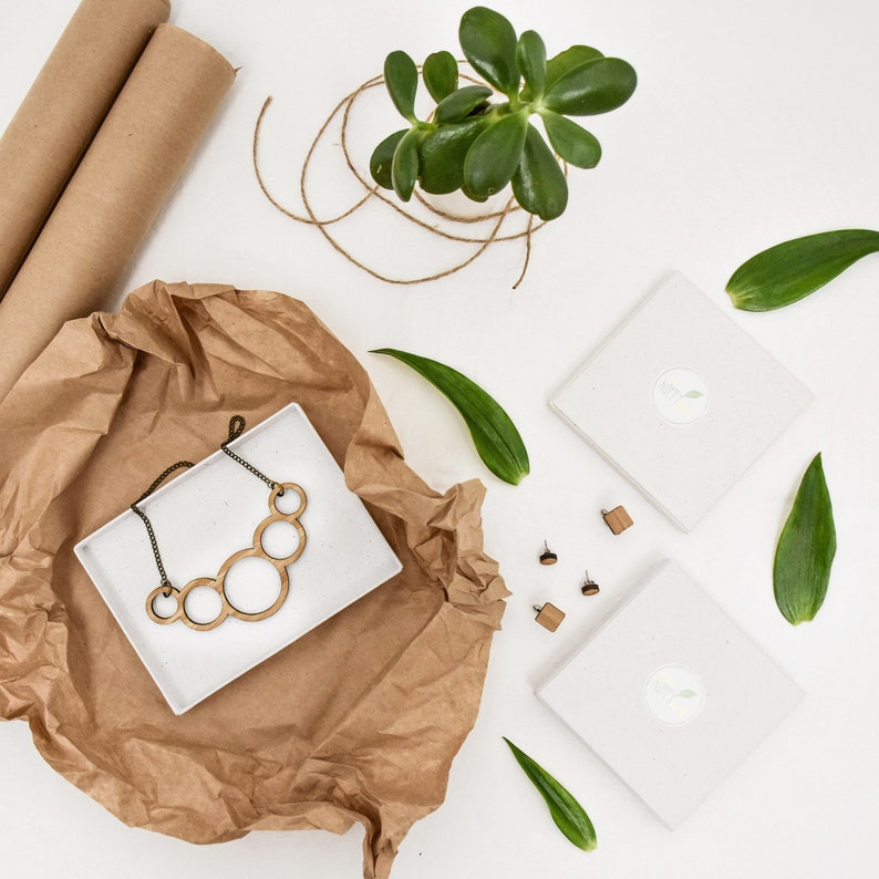 Statement necklace wooden necklace gift for girlfriend Etsy