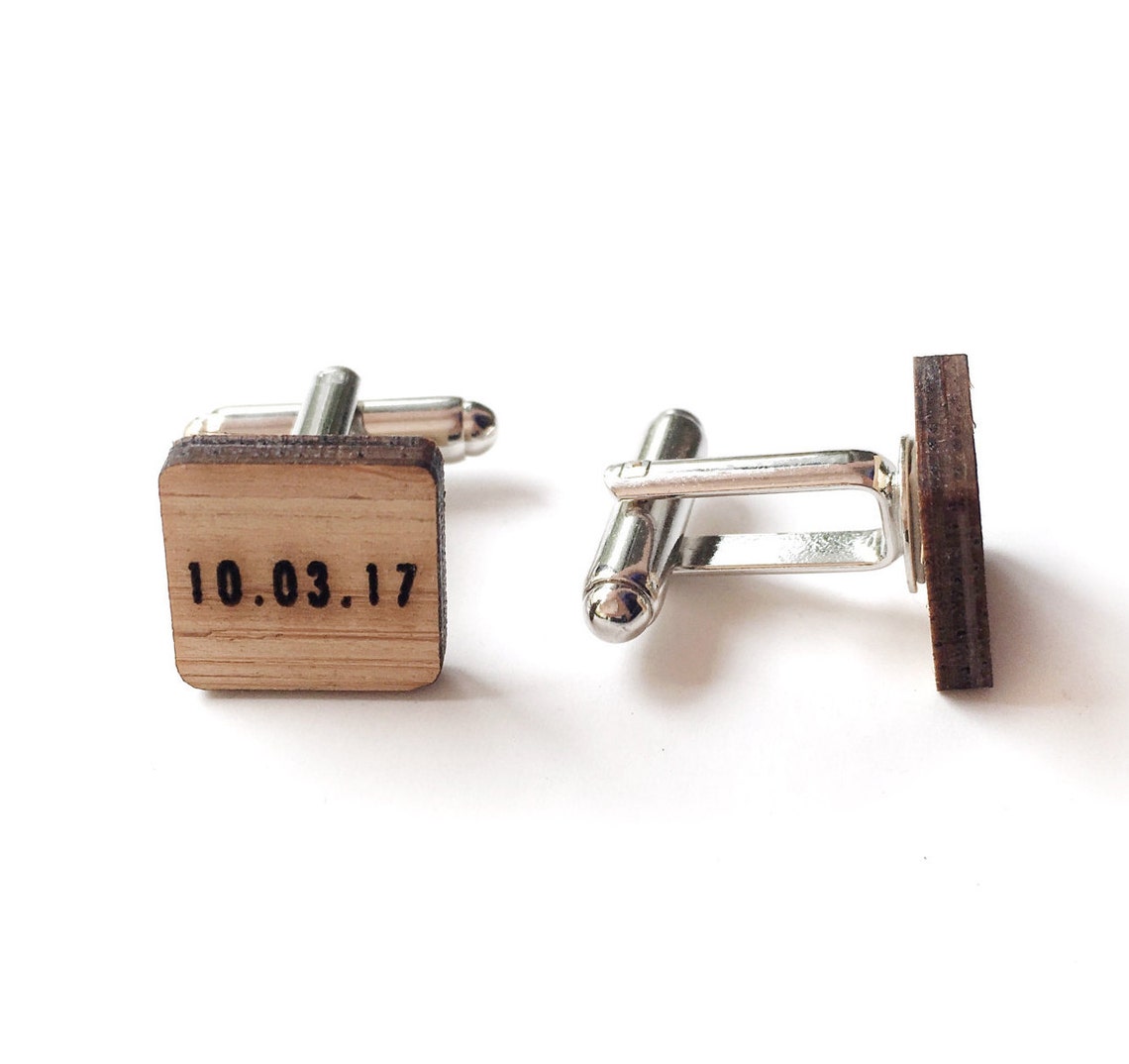 Customized cufflinks Wedding cufflinks Date cufflinks Etsy