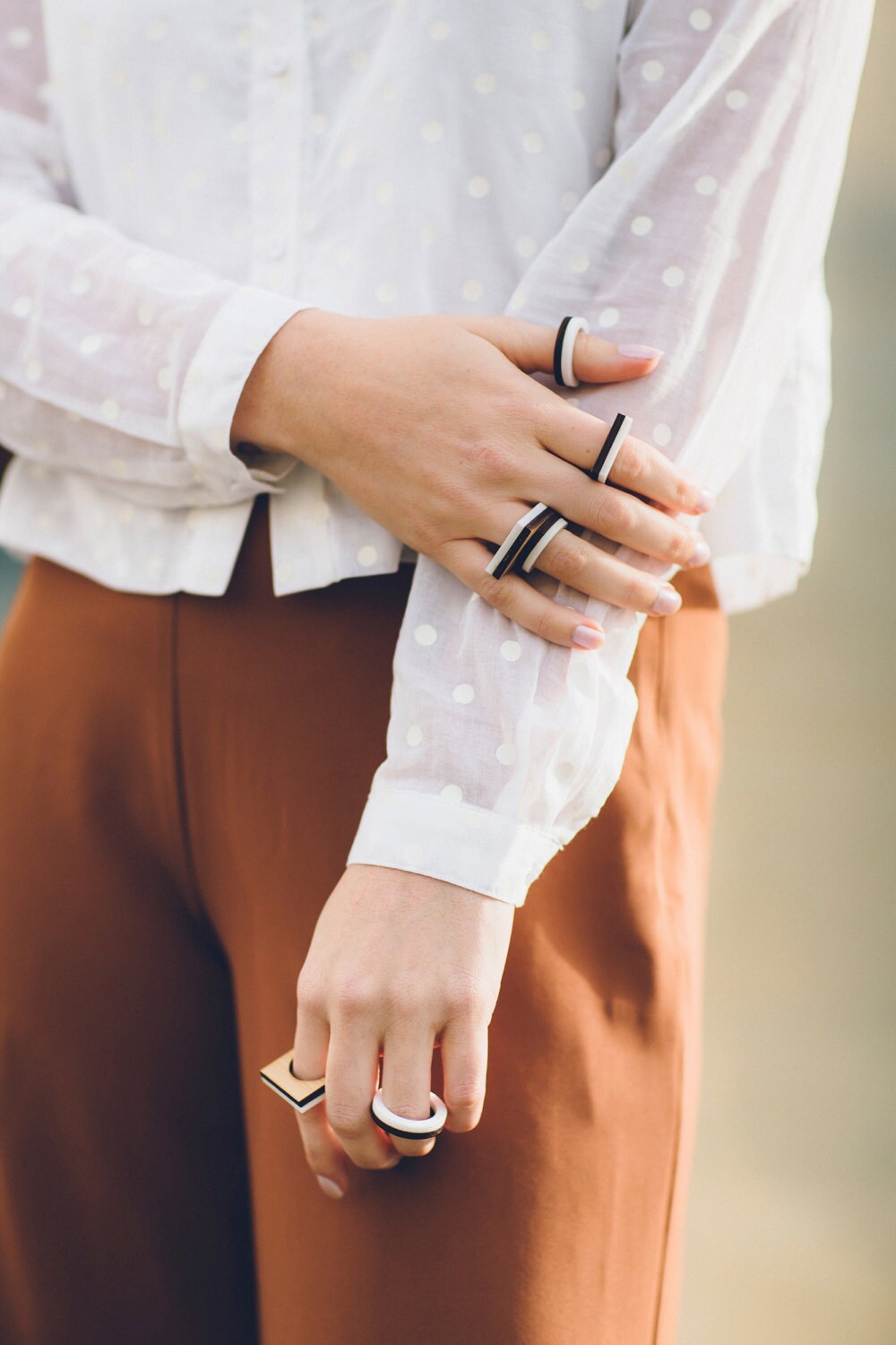 Wood and white ring everyday ring simple wooden ring Etsy