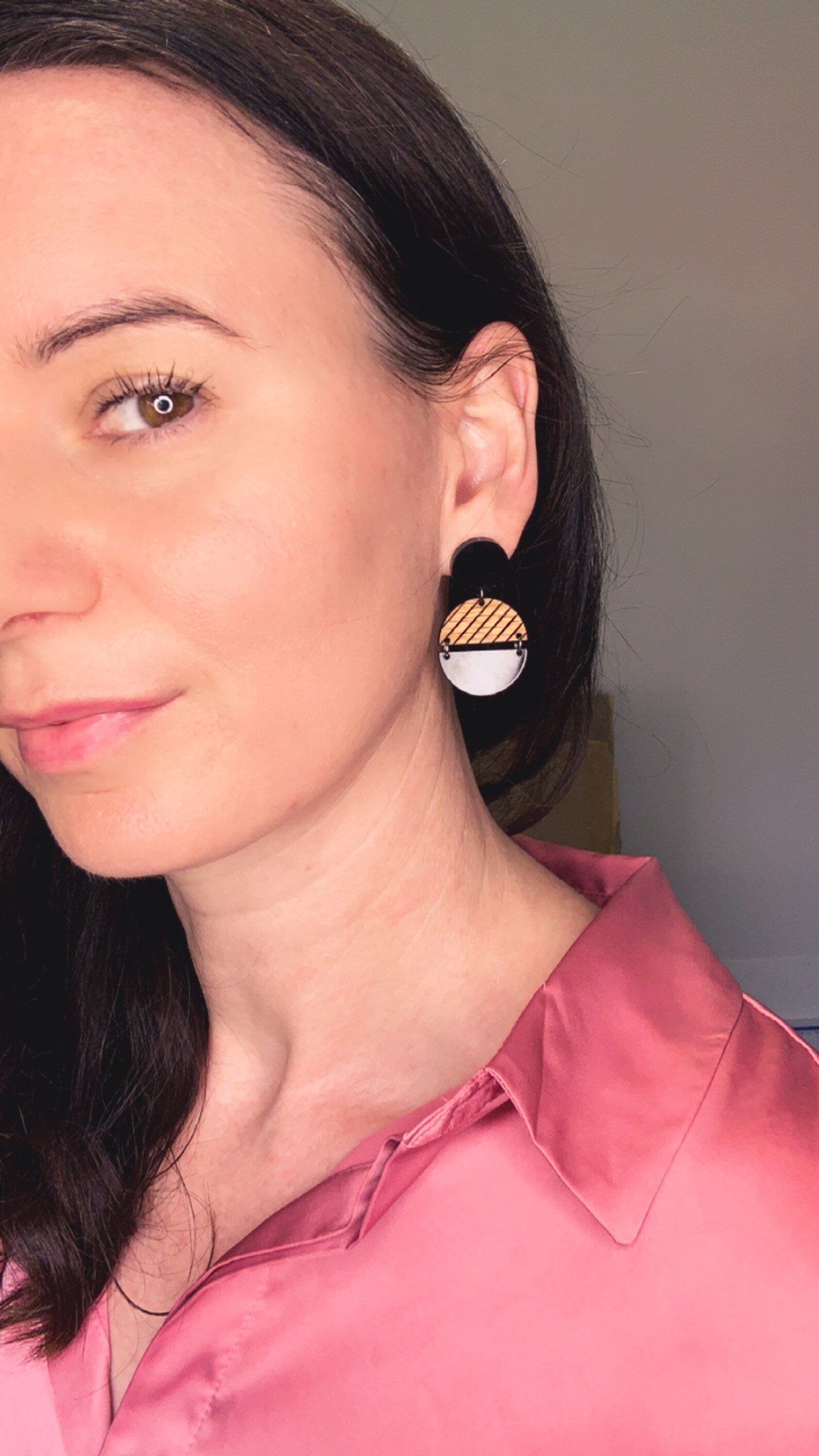 Black Statement Earrings Black Earrings for Work Dangle Etsy