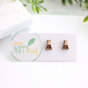 Science flask stud earrings - science earrings, scientist jewellery, laboratory studs, gift for scientist, graduation gift