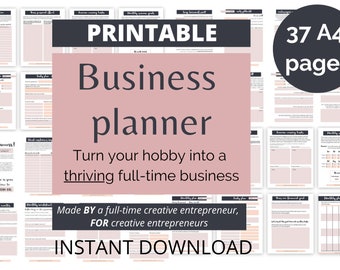 Printable business planner, business plan templates, small business planner, digital planner download, printable planner daily planner, etsy