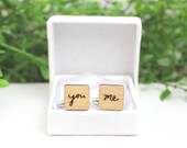 Cufflinks - Groom cufflinks - Wedding Cufflinks - 5 year anniversary - cufflinks for men - cufflinks groom - you and me cufflinks