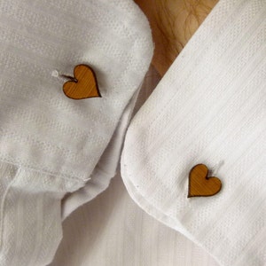 Cufflinks Wedding cufflinks Wood Cufflinks love heart cufflinks 5 year anniversary groom cufflinks image 5