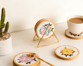 Posavasos de mosaico hecho a mano / Regalo ideal para inauguración de casa / Kit de manualidades / Regalo de cumpleaños para ella / Bonito adorno para el escritorio