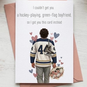 Book Boyfriend Birthday Card | Hockey Romance | Off Campus Gift | BookTok Greeting | Green Flag Boyfriend Card | Garrett Graham inspired