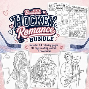 Off Campus Hockey Romance Bundle | Coloring Pages, Reading Journal, Bookmarks (Digital Download)