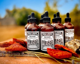 Reishi Tincture. Dual Extract, 4 oz. Ganoderma Lucidum. Lingzhi.   Adaptogen Mushroom. "Mushroom of immortality" Immune/cardio Support.
