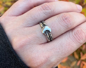 Handmade Sterling Silver Witchy Crescent Moon Phase Ring