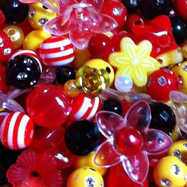 275 ct Minnie Mouse Bead Assortment 24 Type Disney Jewelry Bead Mix (BX-RMINNIE)