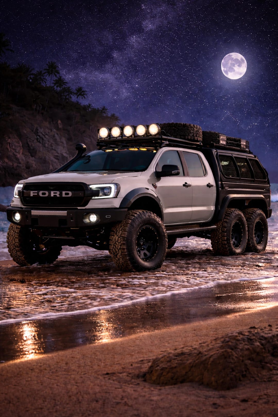 Iconic Silver Ford Ranger 6x6 Poster, off Road Truck Wall Art ...