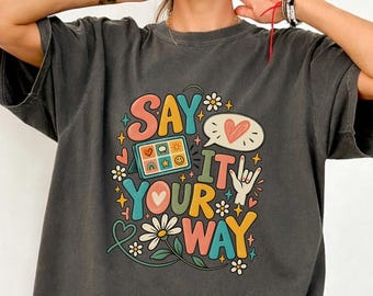 Vintage AAC Speech Therapy Shirt, Neurodiversity Shirt for BCBA, Retro Inclusive Classroom Tee, Sped Teacher Graphic, SLP Appreciation Gift