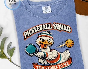 Pickleball Squad Graphic Tee, Funny Duck Pickleball Player Shirt, Retro Sports Gift for Pickleball Lover