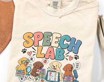 SLP Dog Shirt, Speech Therapy Tee, Cute Special Educator Gift, AAC Shirt, Speech Grad Gift