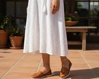 Handmade Leather Huarache Sandals – Boho Vintage Style Slip-On Shoes