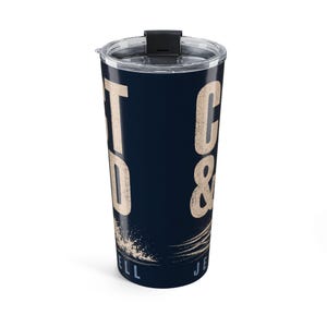 Vaso compacto de 20 oz con diseño de tormenta de Jersey y oleaje, ideal como regalo para surfistas de la costa este. imagen 9