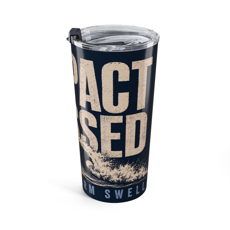 Vaso compacto de 20 oz con diseño de tormenta de Jersey y oleaje, ideal como regalo para surfistas de la costa este. imagen 8