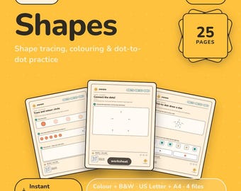 Shape Tracing Worksheets Printable | Preschool Shapes & Dot-to-Dot Practice | Fine Motor Skills PDF