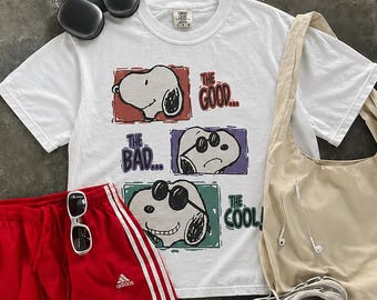 Snoopy Faces Tee | Comfort Colors Pigment-Dyed T-Shirt