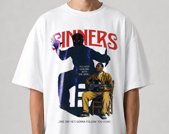 Sinners Movie Graphic Tee, Horror Film Bootleg Shirt, Vintage Scary Movie Gift