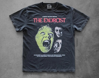 The Exorcist Graphic Tee, Vintage Horror Movie Shirt, Black Retro Film T Shirt