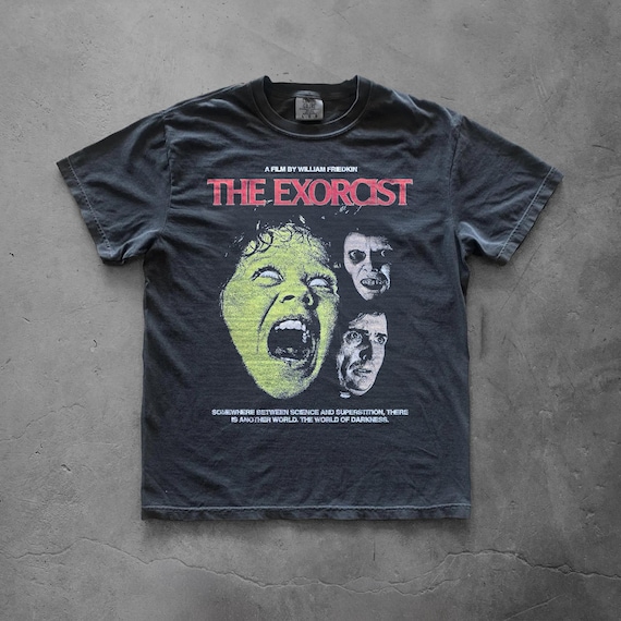 The Exorcist Graphic Tee, Vintage Horror Movie Shirt, Black Retro Film T Shirt
