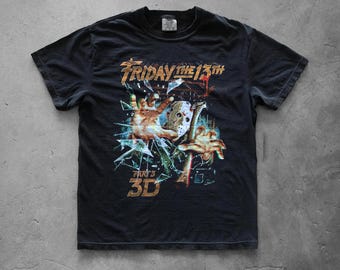 Friday the 13th Graphic Tee, Vintage Horror Movie Shirt, Black Retro Slasher T Shirt