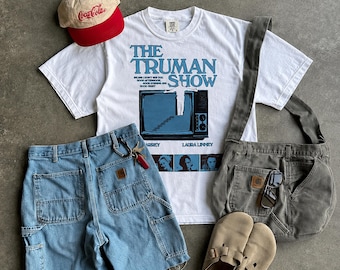 The Truman Show Graphic Tee, Vintage Movie Shirt, White Retro Film T Shirt