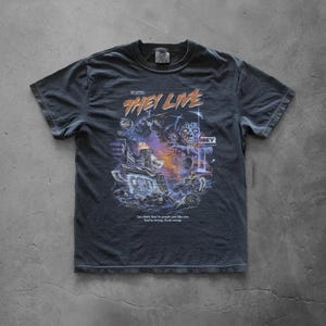 Maglietta del film They Live / Maglietta horror vintage di John Carpenter / Grafica fantascientifica retrò di Obey