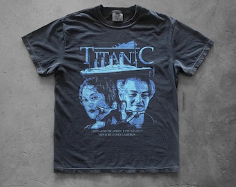 Titanic Graphic Tee, Vintage Romance Filmhemd, schwarzes Retro-Film-T-Shirt