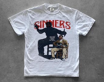Sinners Movie Graphic Tee, Horror Film Bootleg Shirt, Vintage Scary Movie Gift