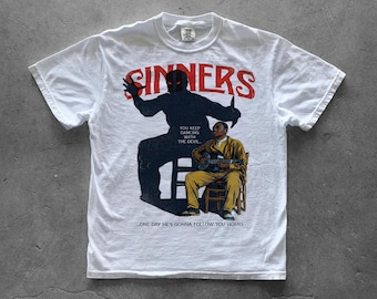 Sinners Movie Graphic Tee, Horror Film Bootleg Shirt, Vintage Scary Movie Gift