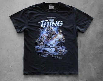 The Thing Graphic Tee, Vintage Sci Fi Horror Shirt, Black Retro Movie T Shirt