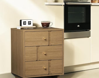 Oak Nightstand Wood Bedside Table Storage Cabinet Drawer Bedroom End Table Modern
