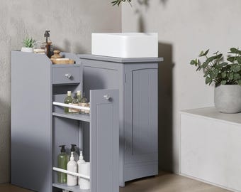 Slim Storage Cabinet Narrow Organizer Bathroom Toilet Paper Holder Kitchen Corner Drawer Unit