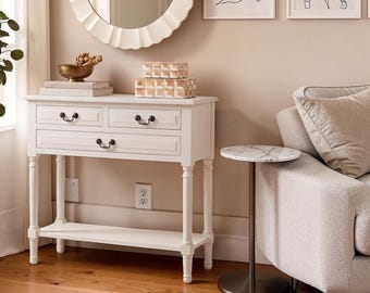 Farmhouse Console Table Entryway Storage Wooden Sofa Hallway Accent Organizer Display Furniture Brown