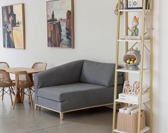 Industrial Ladder Shelf Narrow Bookcase Corner Storage Rack Home Office Living Room