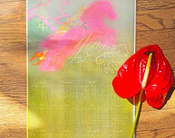 Jahr des Pferdes 2026 Risograph Kalender Druck (rabattiert)