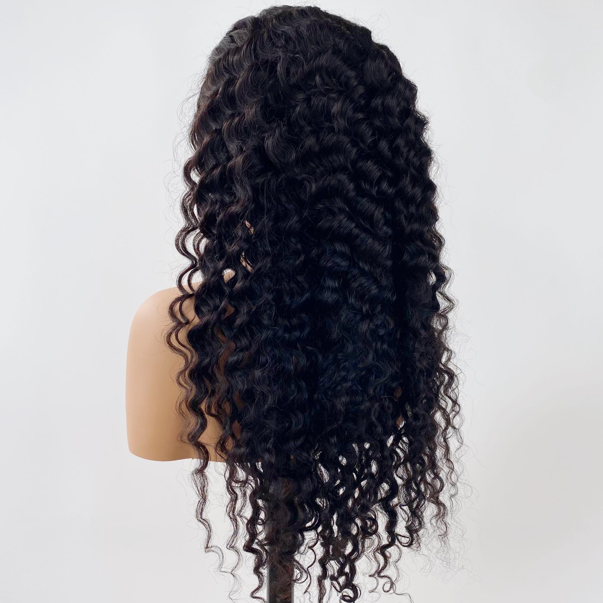 Deep Wave Virgin Human Hair Wig, 180% Density, 13x4 HD Swiss Lace ...
