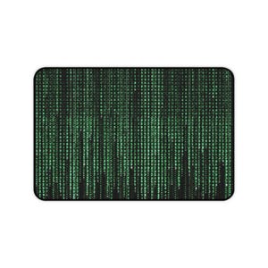 Matrix Code Schreibunterlage | Fallende binäre Schreibtischunterlage, Cyberpunk Computer Mousepad