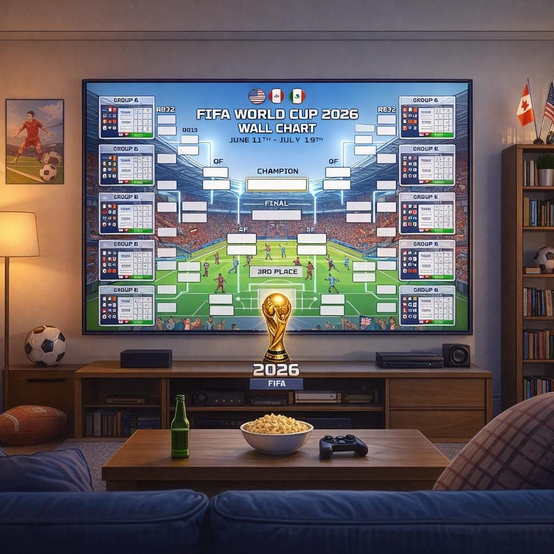 FIFA World Cup 2026 Wall Chart - Etsy New Zealand